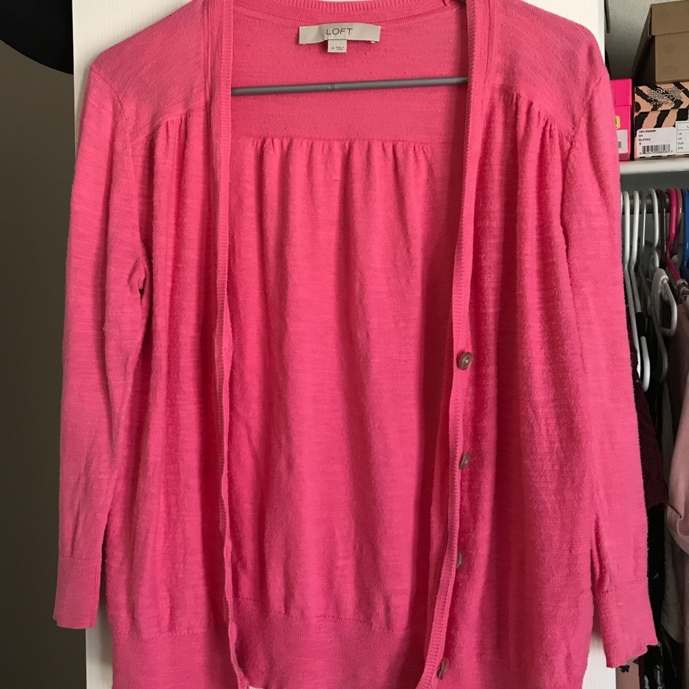 Loft pink medium cardigan